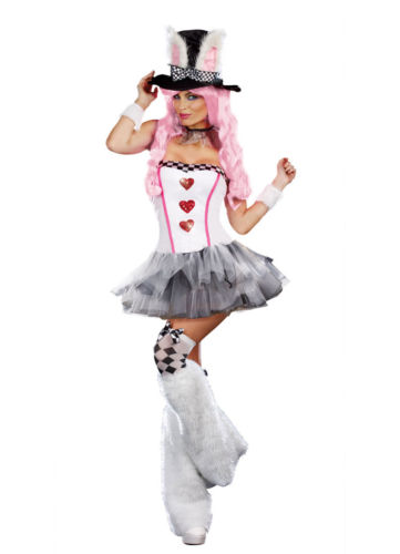 Coelhinha branca saia tule cinza 